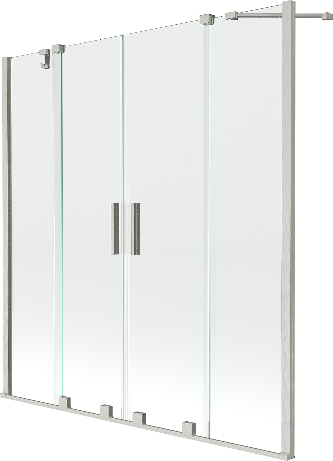 Mexen Velar Duo Parawan Nawannowy 2-SKRZYDŁOWY 160X150 Nikiel Szczotka