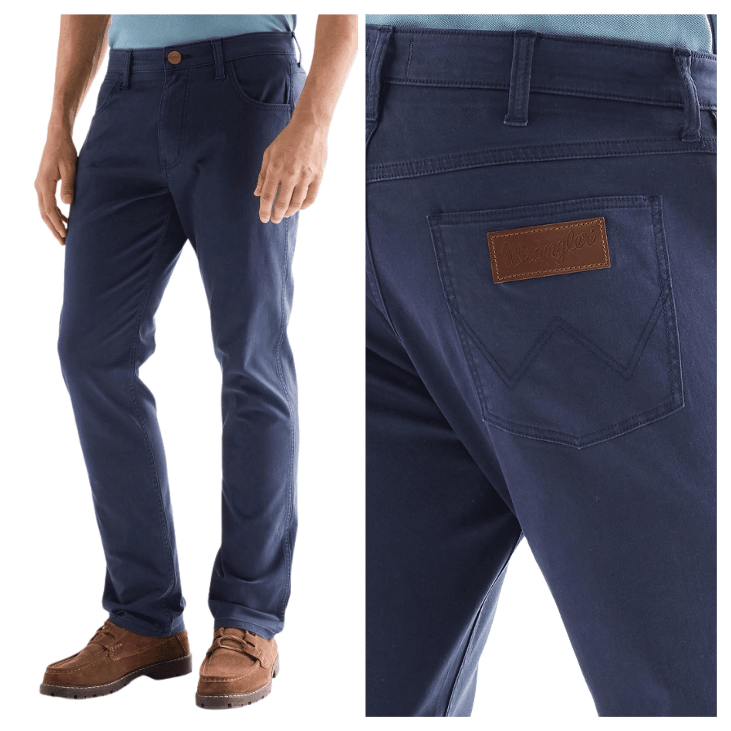Pánské kalhoty Wrangler Greensboro Bavlněné Tmavě modré W38 L34