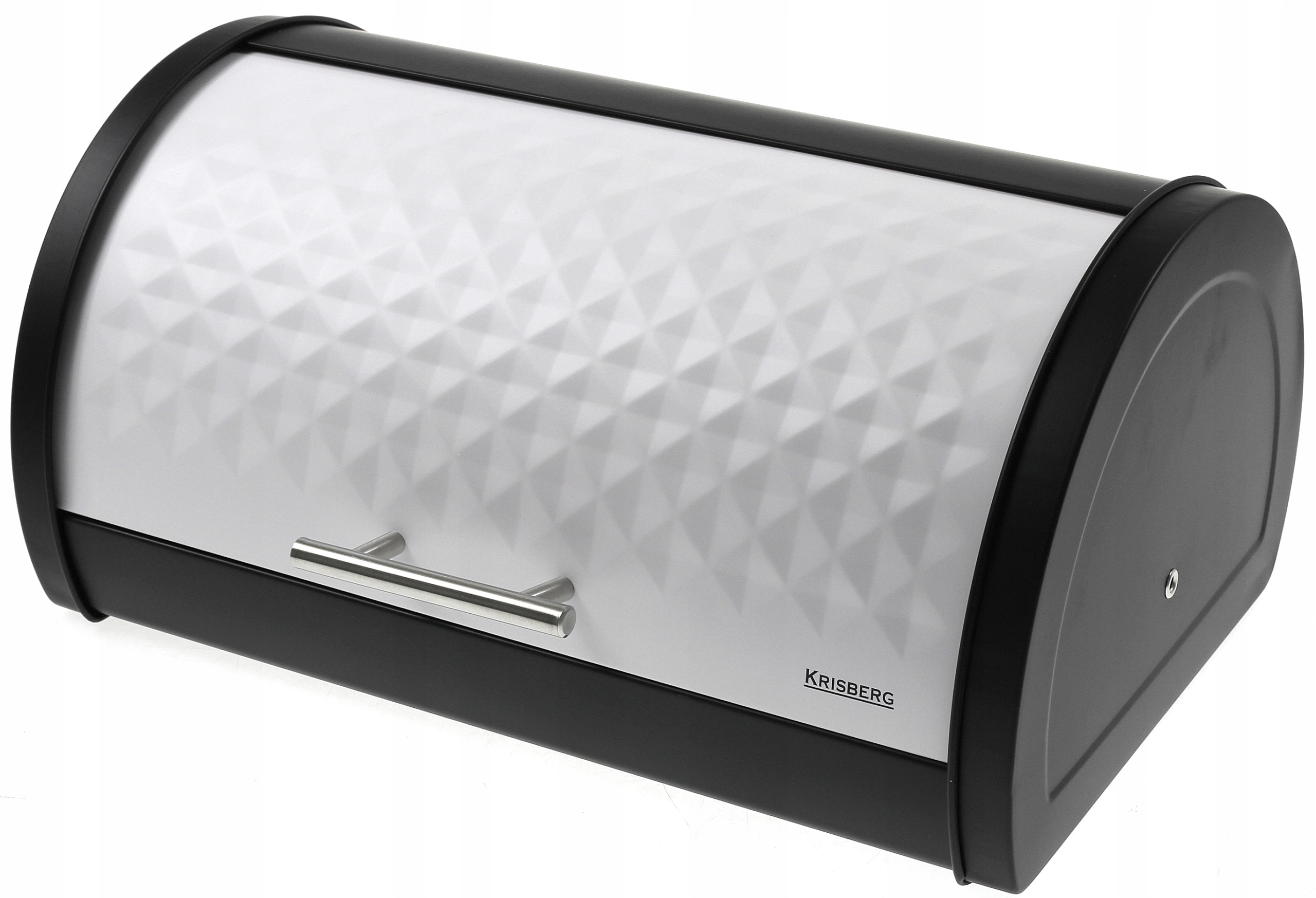 CHLEBAK STALOWY Pojemnik PIECZYWO CZARNY DIAMOND Biało Czarny