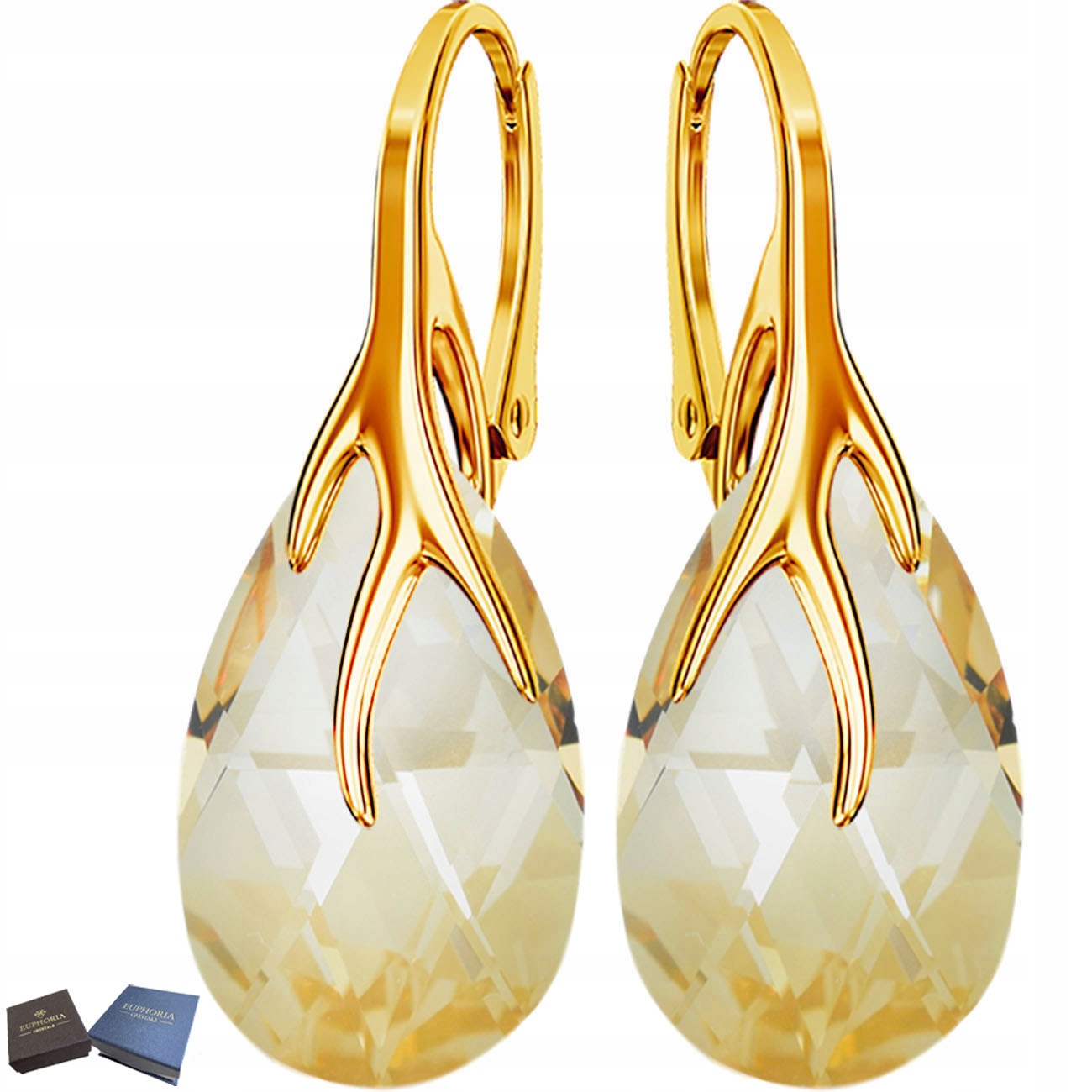 Zlaté Stříbrné Náušnice 925 Závěsné Stříbrné šperky Dárek k jmeninám