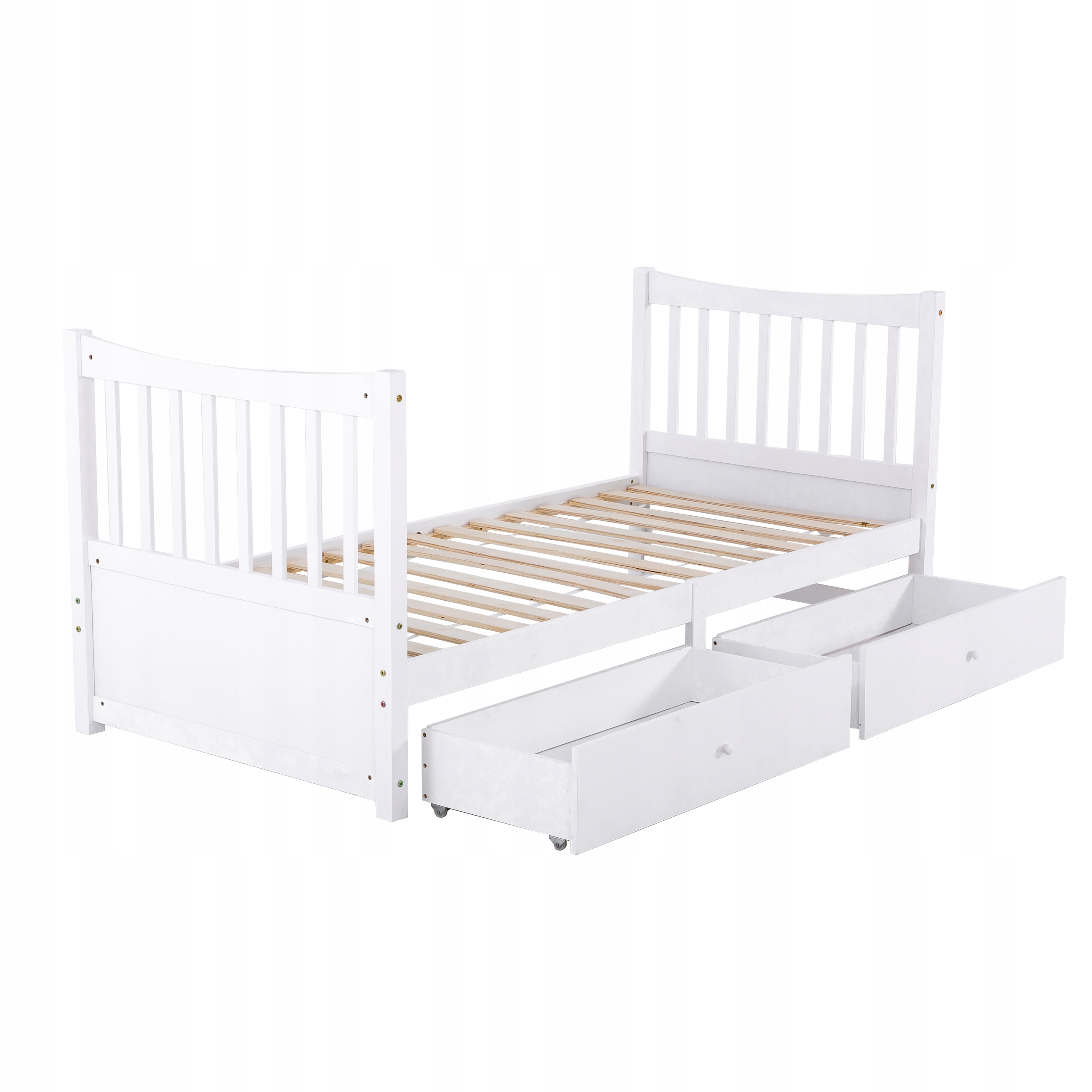 Łóżko pojedyncze z litego drewna z szufladą 90*200cm