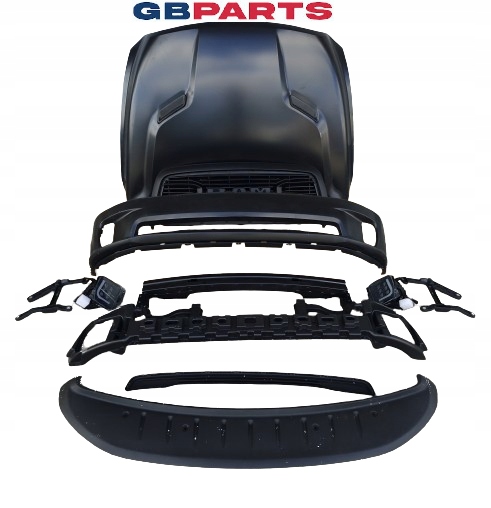 Kompletní Nárazník Maska Gril Černá Pro Malování Dodge Ram 1500 2013-2018