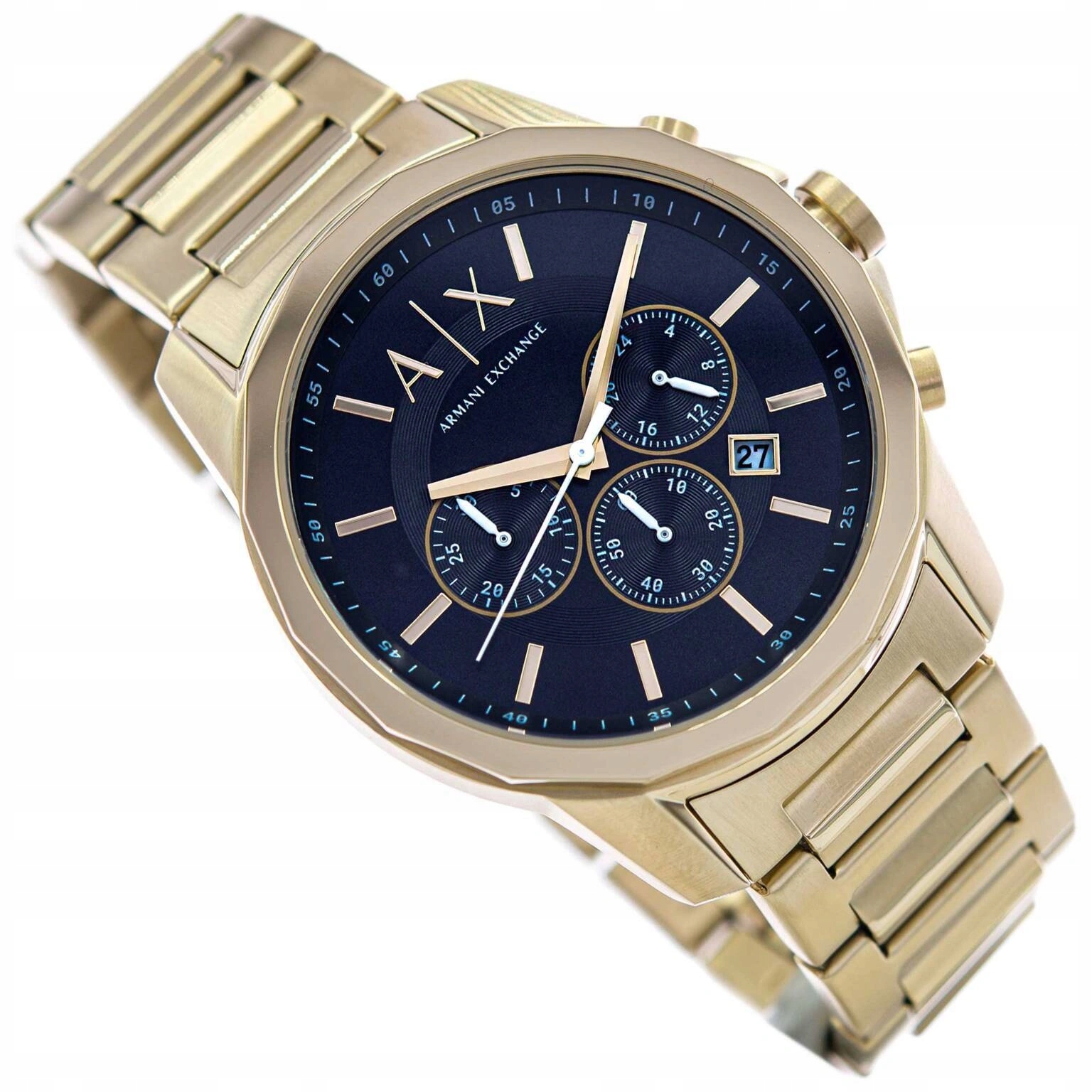 Pánské Hodinky Armani Exchange AX7151SET Banks Zlaté Náramek Stopky