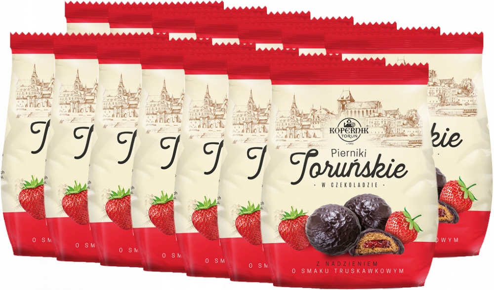 Pierniczki nadziewane o smaku truskawkowym w czekoladzie Kopernik 150g x 14
