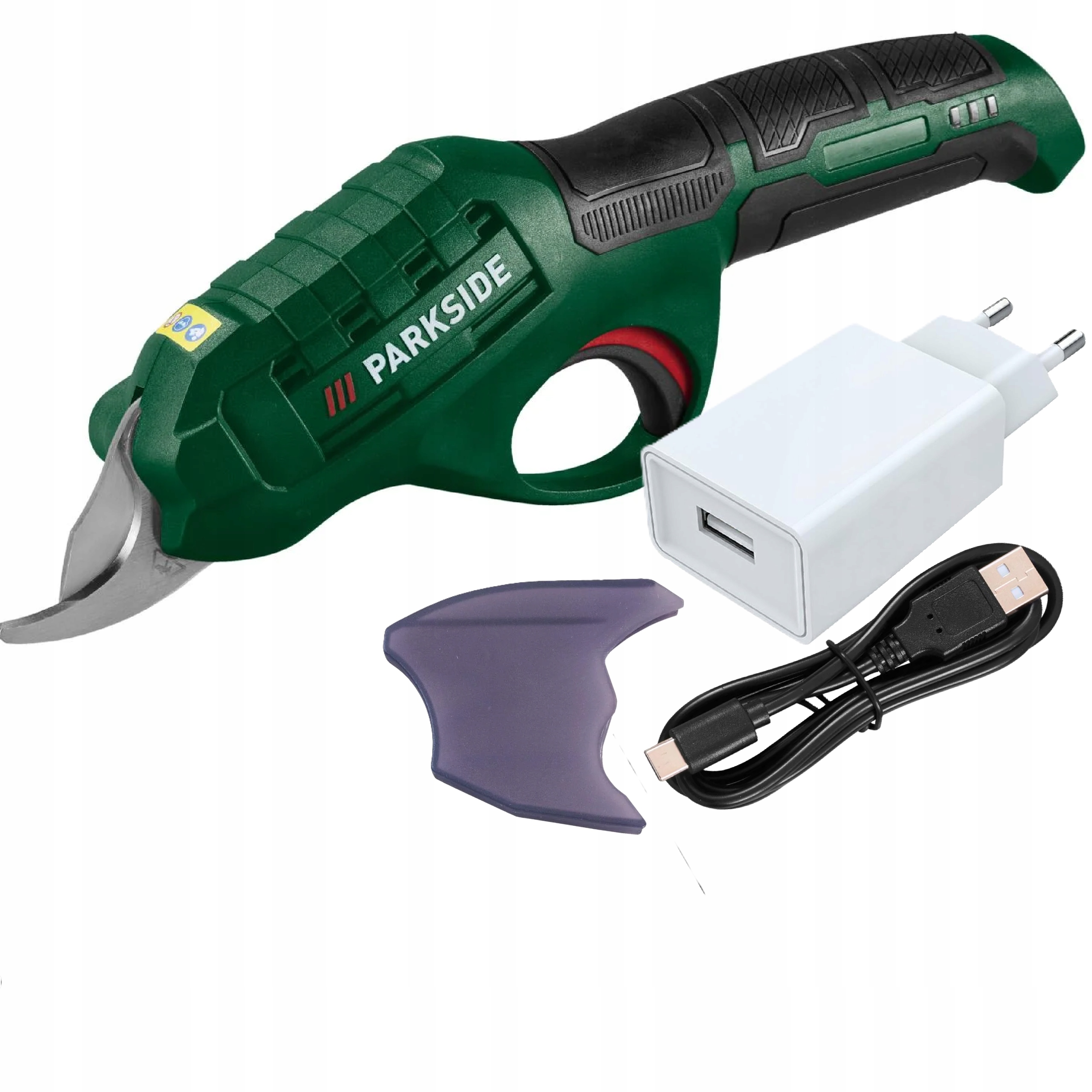 Akumulatorowy sekator Parkside nożyce sekator do gałęzi Pags 4V ładowarka