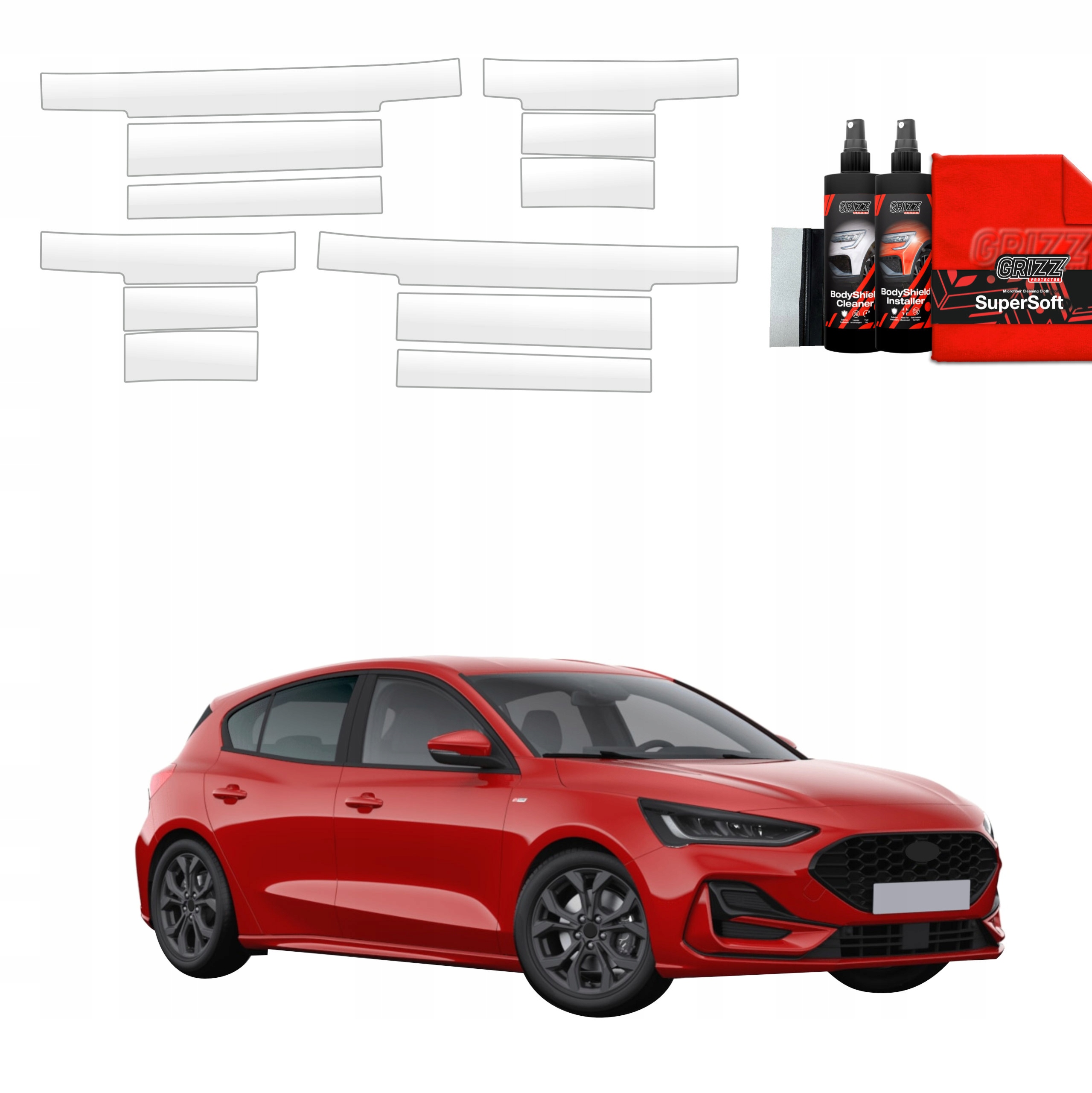 4v1 Ppf Fólie na prahy pro Focus ST-Line X Hatchback Facelift 2021-202512v1