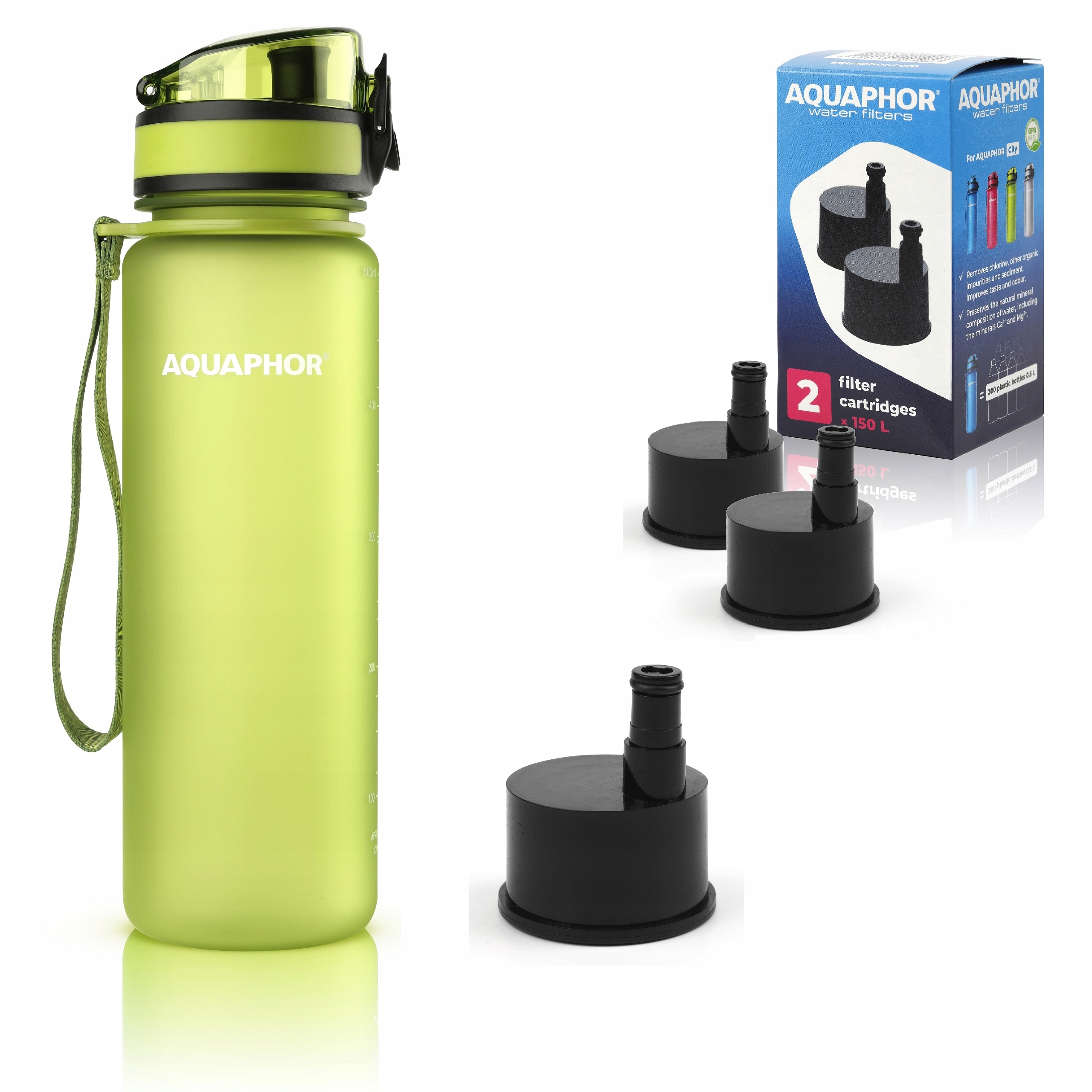 

Butelka filtrująca Aquaphor City 0,5L 3 wkłady