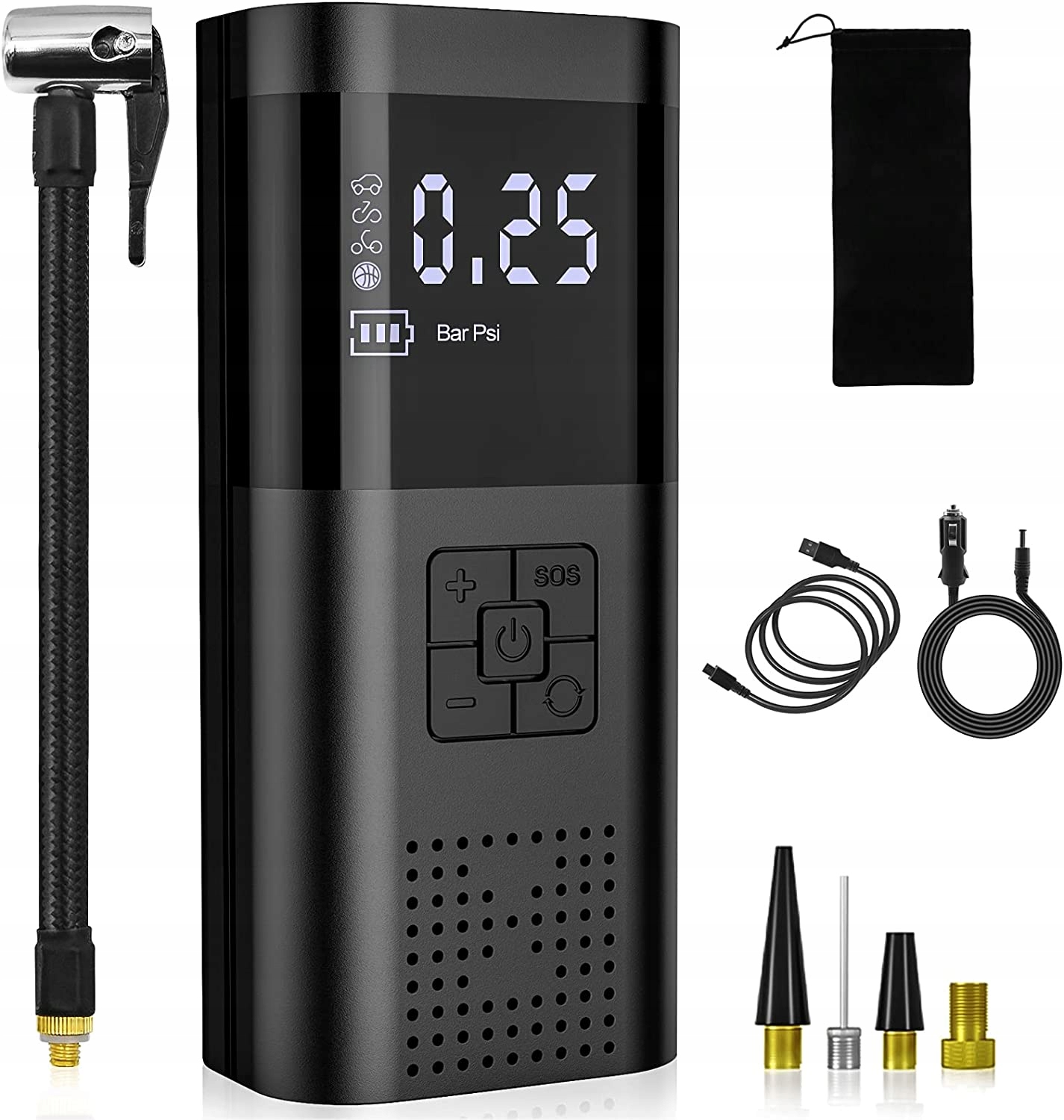 ЕЛЕКТРИЧНИЙ НАСОС БЕЗДРОТОВИЙ ВЕЛОСИПЕДНИЙ КОМПРЕСОР