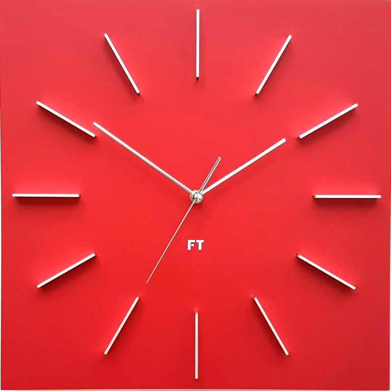Dizajnové nástenné hodiny Future Time FT1010RD Square red 40cm