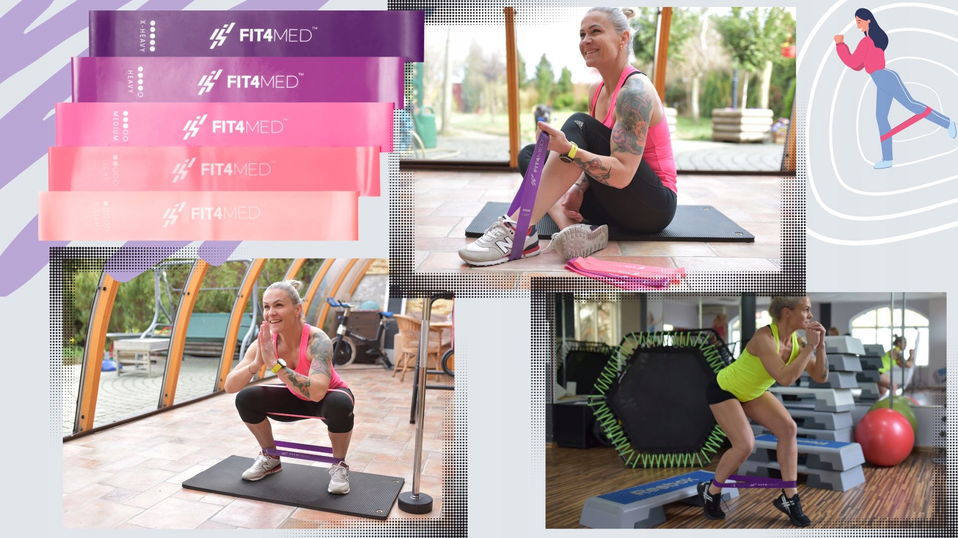 GUMY DO ĆWICZEŃ NIMI BAND FITNESS 5 SZT ZESTAW Liczba sztuk w zestawie 5