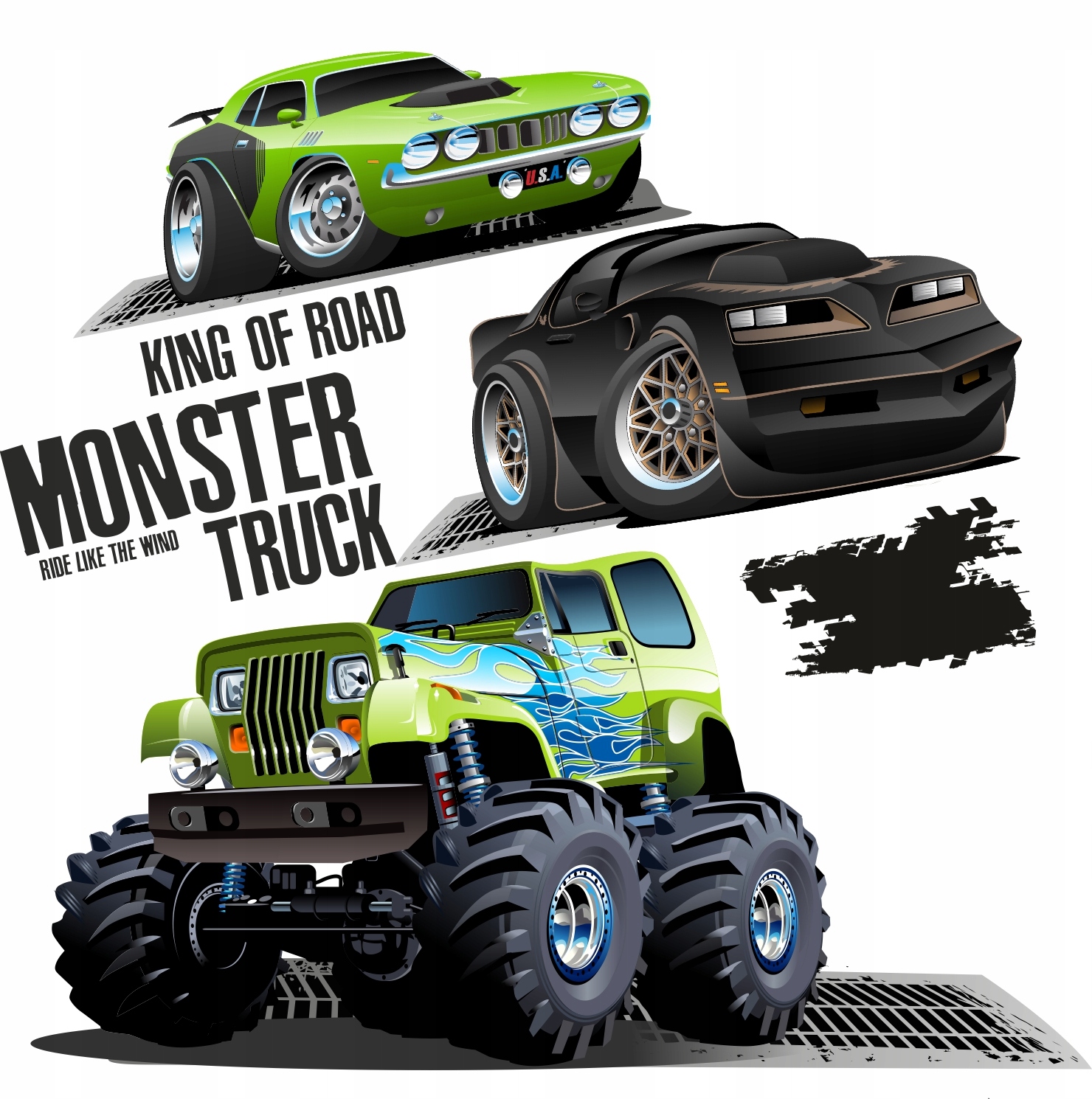 Naklejki na ścianę Auto Monster Truck 100x200cm Mt