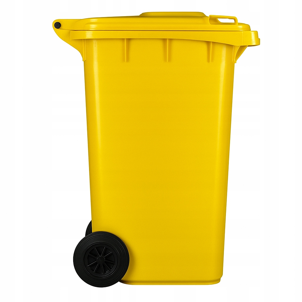 Pojemnik na odpady 240L żółty – plastik i metale, z pokrywą Pl