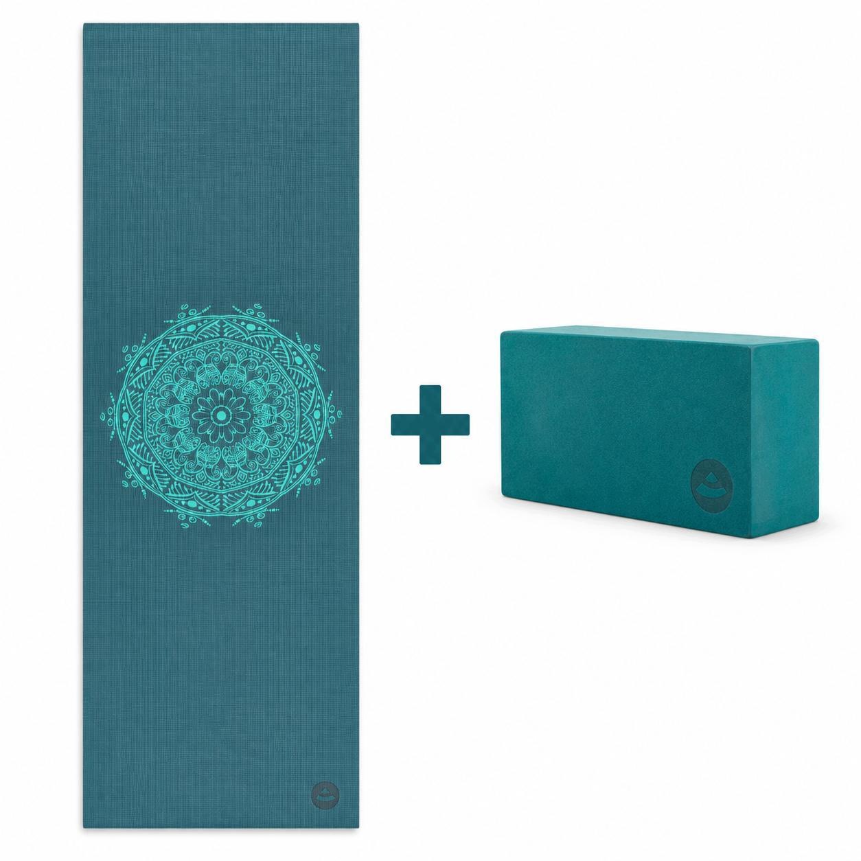 Mata do jogi Bodhi Leela 4,5 mm Mandala turkusowa Kostka Bodhi Asana Eva