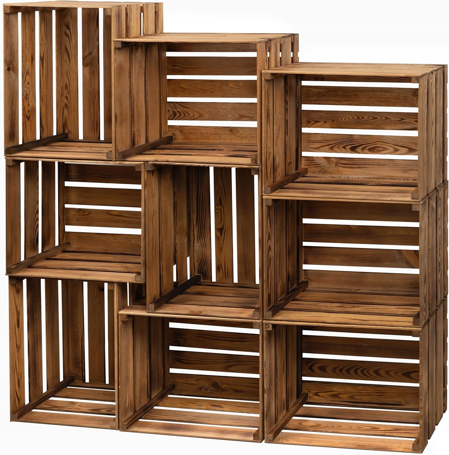 Pineea Drevené boxy veľké vintage podpaľovacie boxy 50x40x30