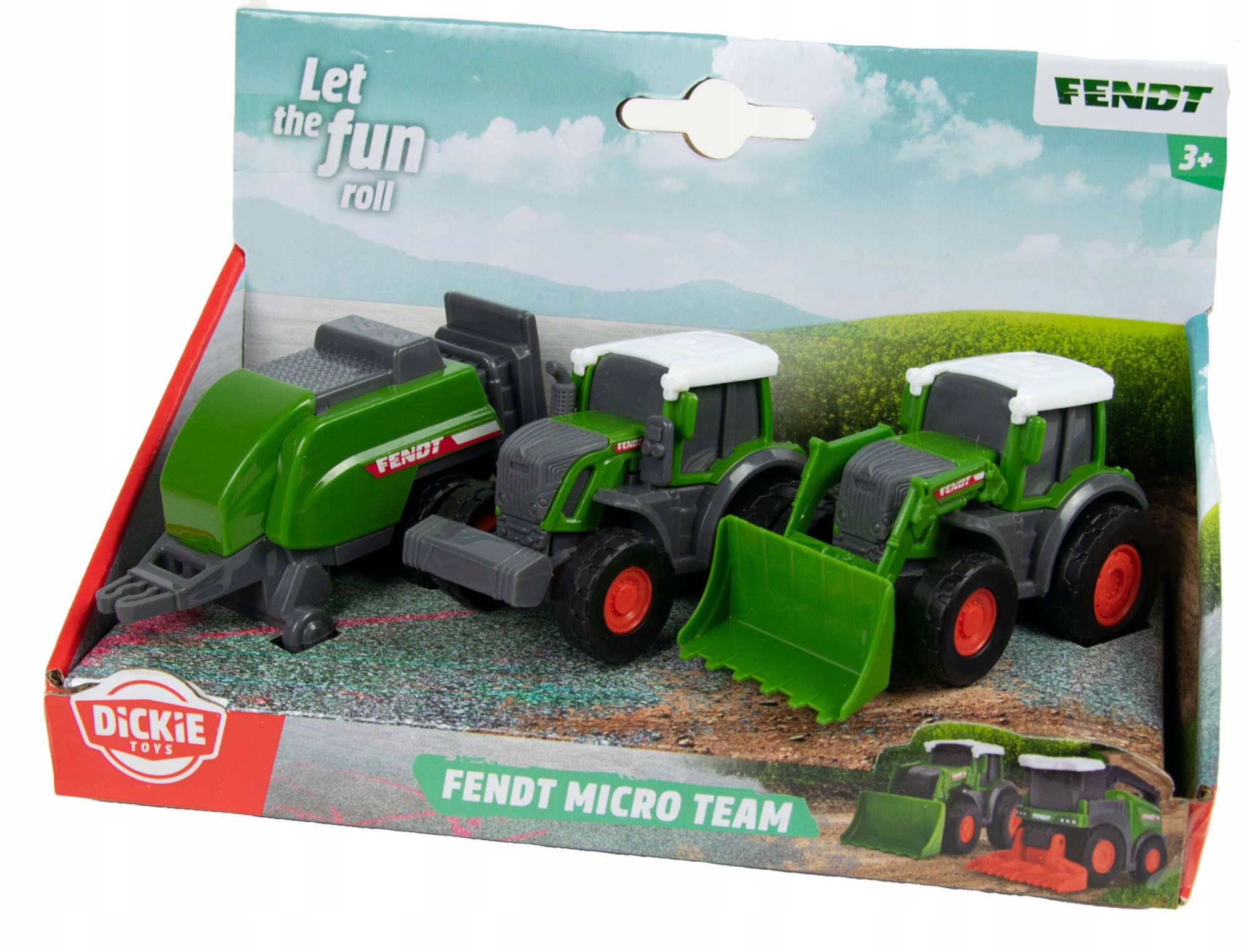

Zestaw 3 Mini Pojazdów Naczepa Traktor Koparka
