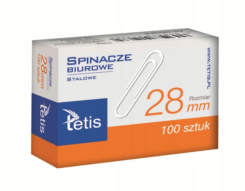 

Spinacze 28mm Tetis okrągłe 100 sztuk
