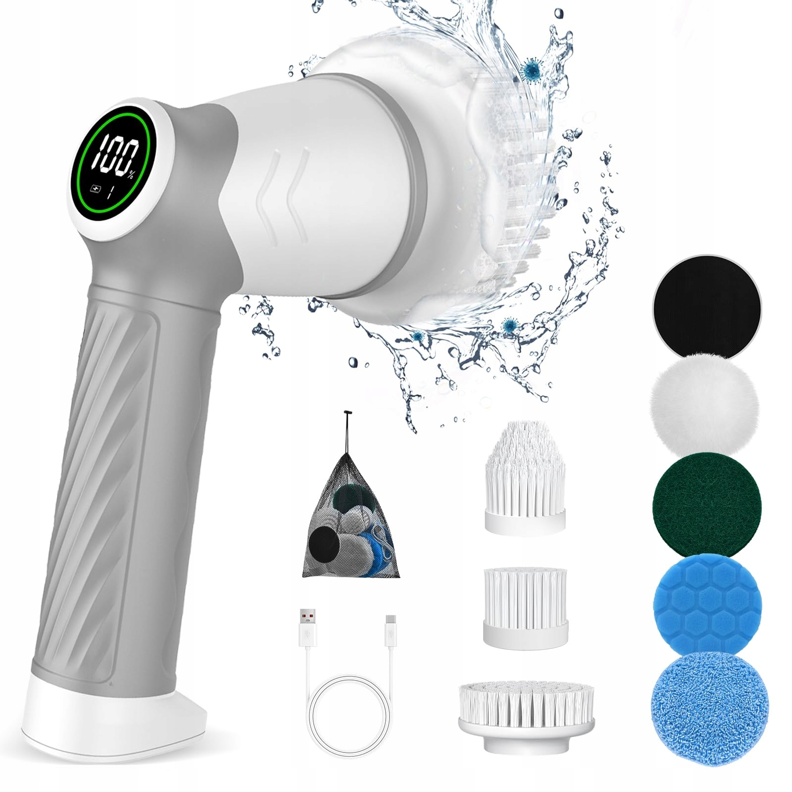 Spin Scrubber Elektrický kartáč do koupelny Bezdrátový 7 hlav