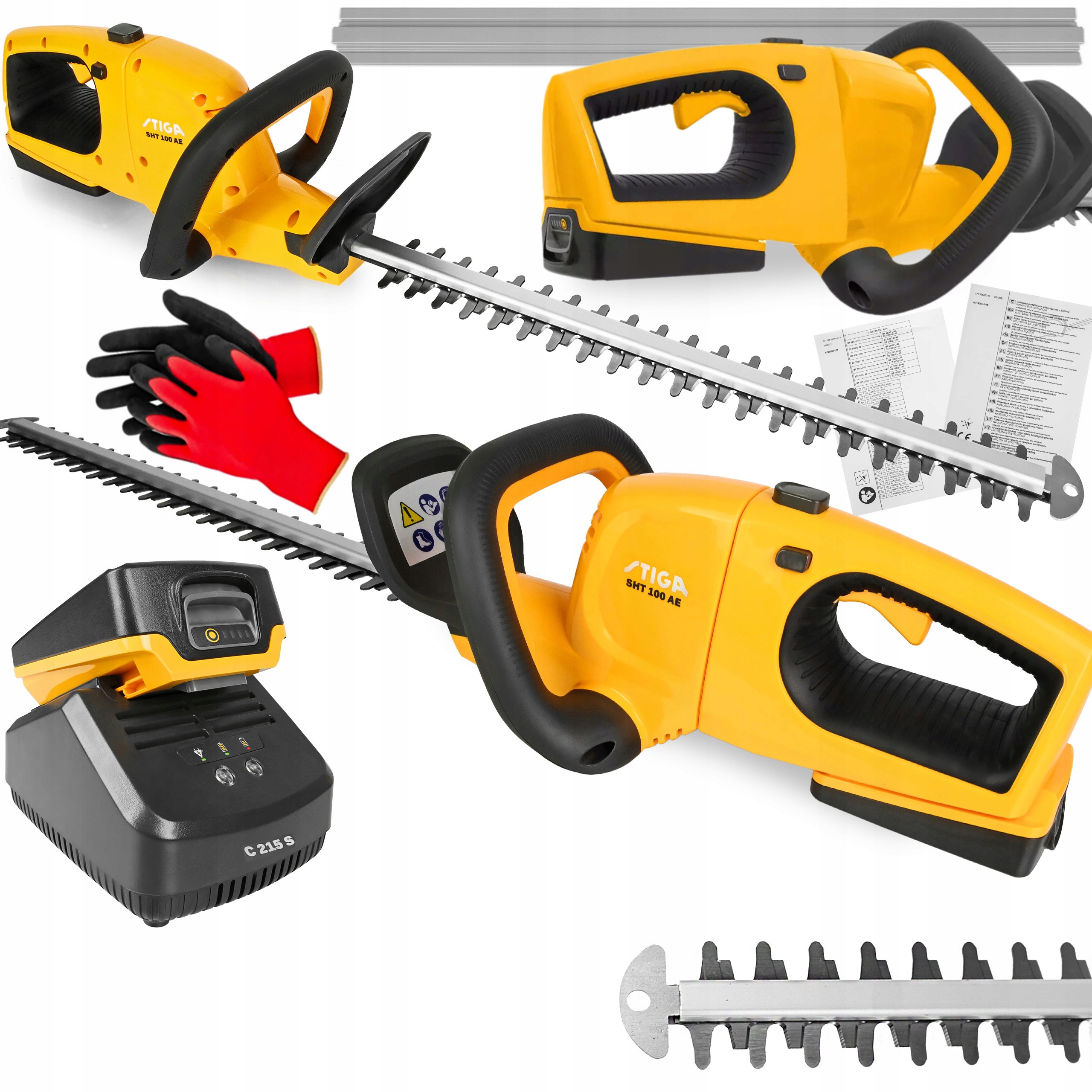 Stiga Nożyce Akumulatorowe Sekator 50 CM Zestaw Ładowarka Akumulator Pro XL