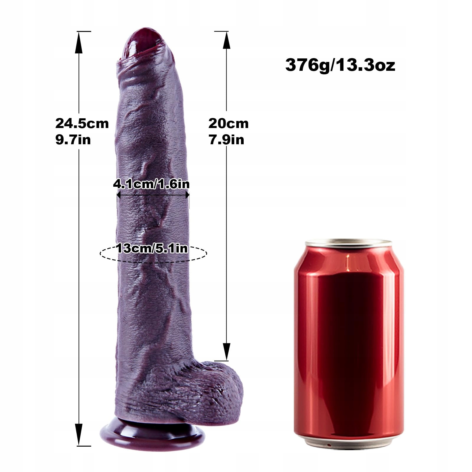 REALISTISCHER Duży Czarny Dildo Silikonowy Z Przyssawką Dla Dorosłych — miniatura 7