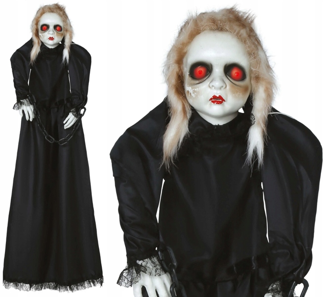 Panenka Halloween Strašidelná Holčička 150 CM Halloweenská Dekorativní Panenka