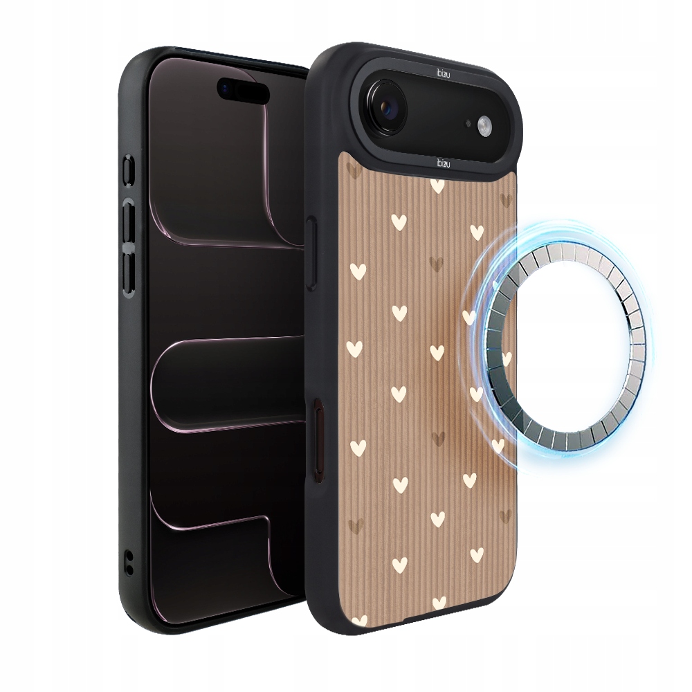 Pouzdro pro iPhone Air Ibizu DropGuard Matt s MagSafe, Boho, Pudrová srdíčka