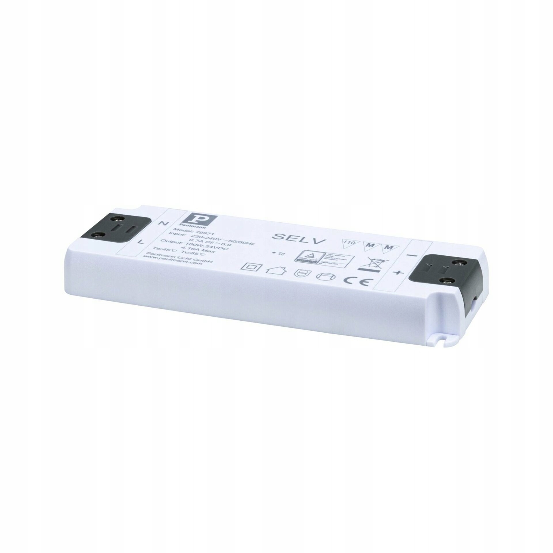 Transformátor Paulmann Pro 230/24V 100VA biely pre Led pásky Silver/Gold