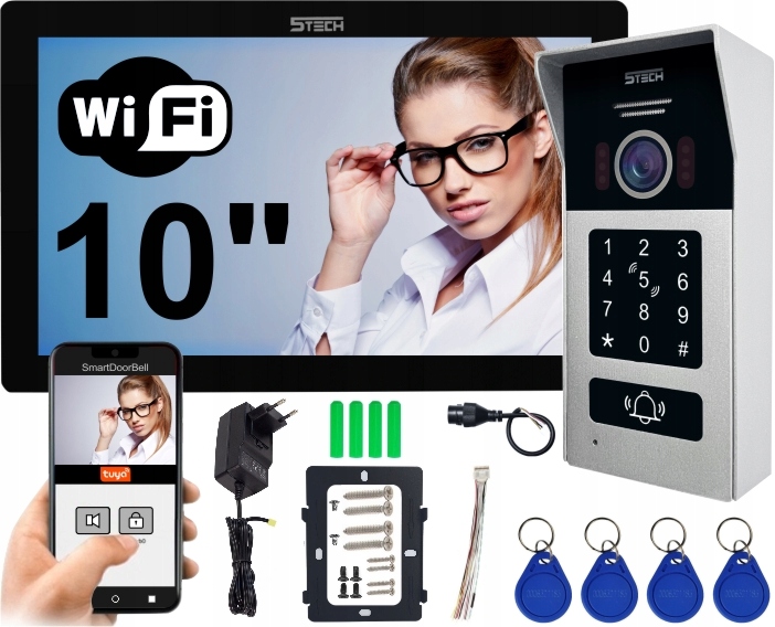 

Cyfrowy 2-żyłowy Wideodomofon WiFi 5TECH Twin 10''