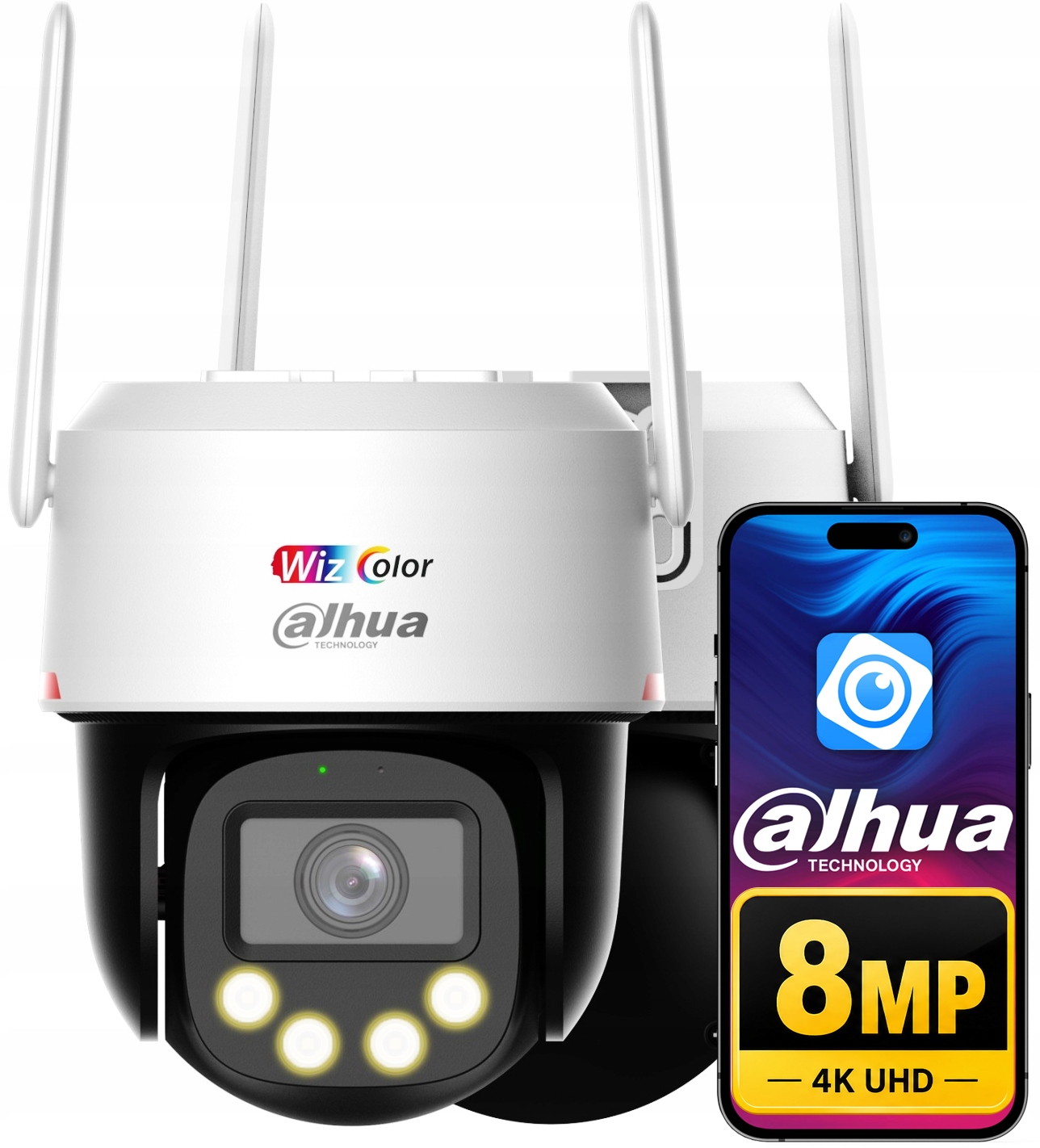 8MPx otočná WiFi kamera Dahua P8F-PV WizColor s Ai Smd analýzou obrazu