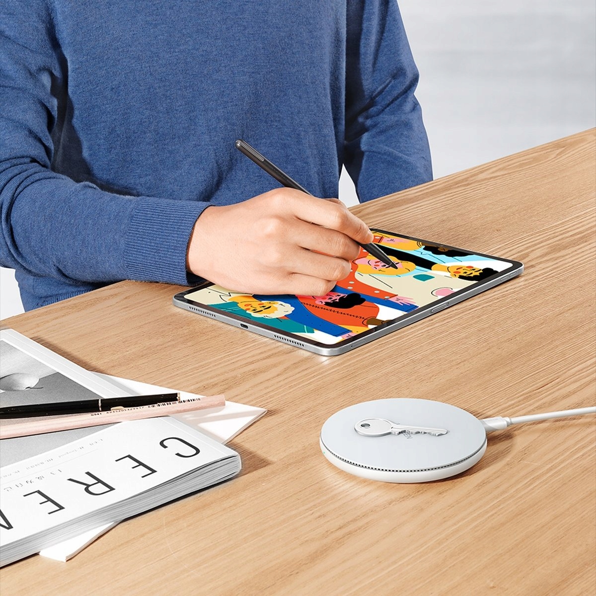 BEZPRZEWODOWA ŁADOWARKA INDUKCYJNA Qi 15W UGREEN + KABEL USB C Kolor biały