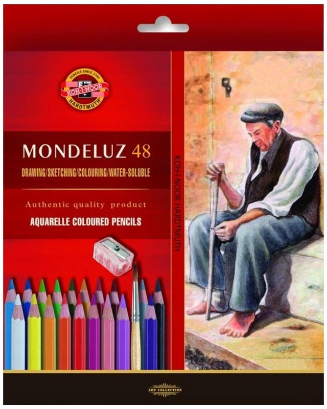 Pastelky akvarelové 48-kol. Mondeluz štětec 3713