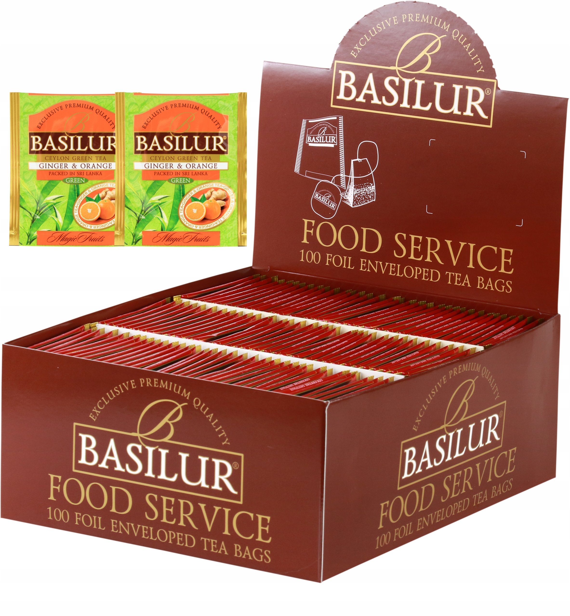 Levně Čaj zelený Pomeranč Zázvor sáčky 100 ks