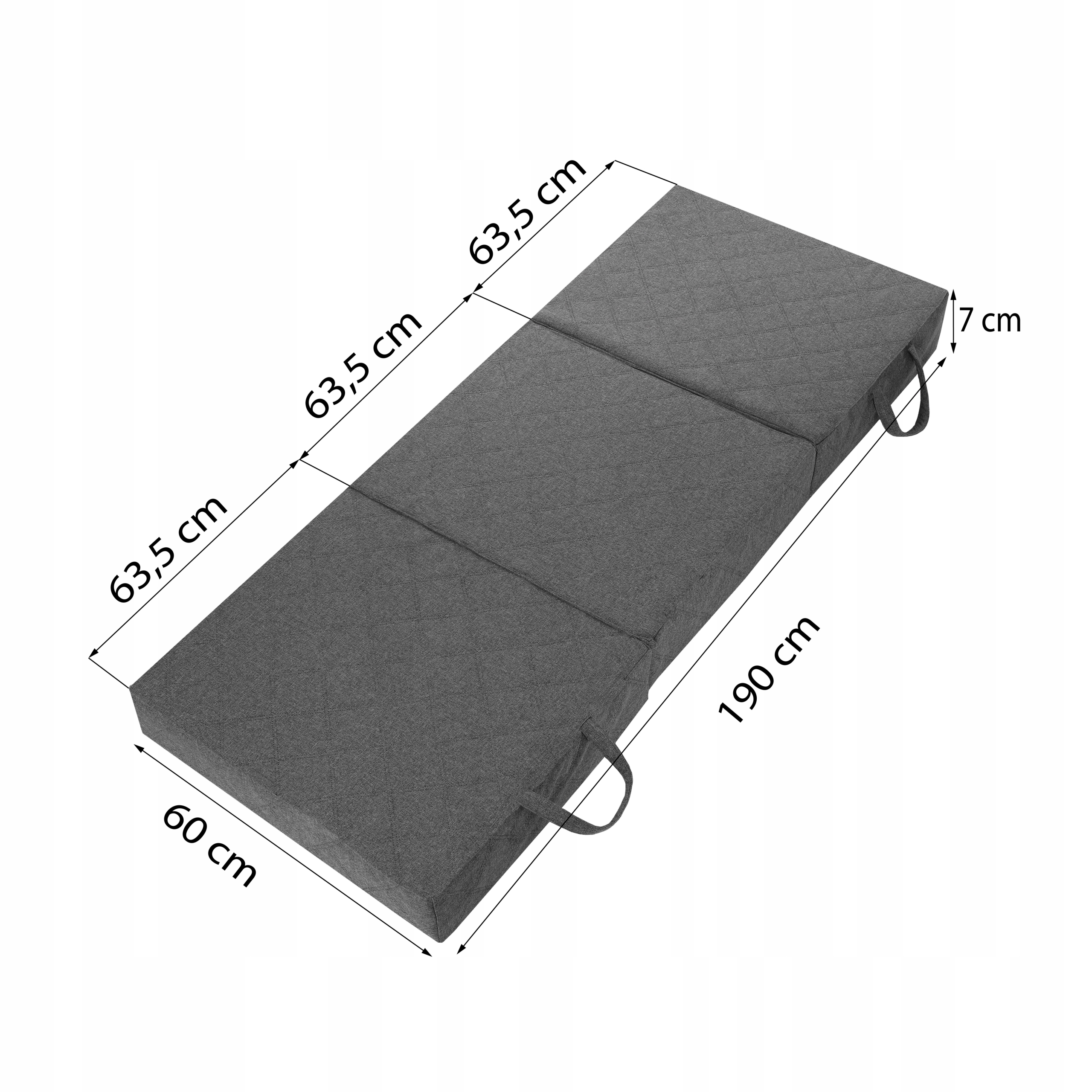 MATERAC ROZKŁADANY TURYSTYCZNY PIKOWANY 190X60X7 Marka inna