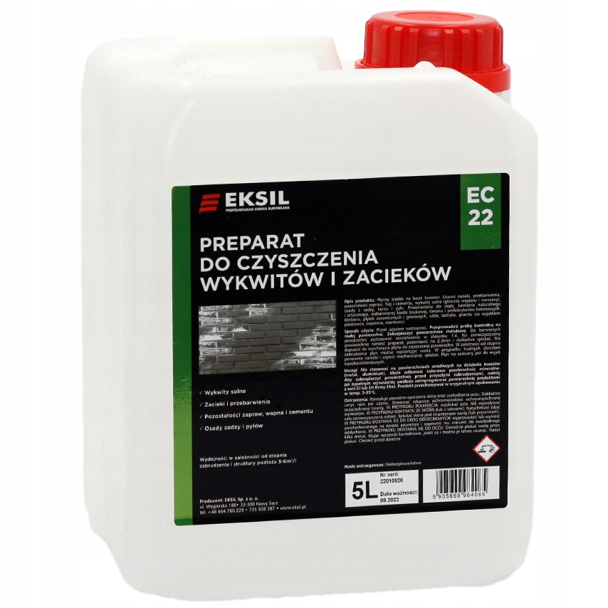 

Preparat do czyszczenia cegły wykwitów zacieków 5L