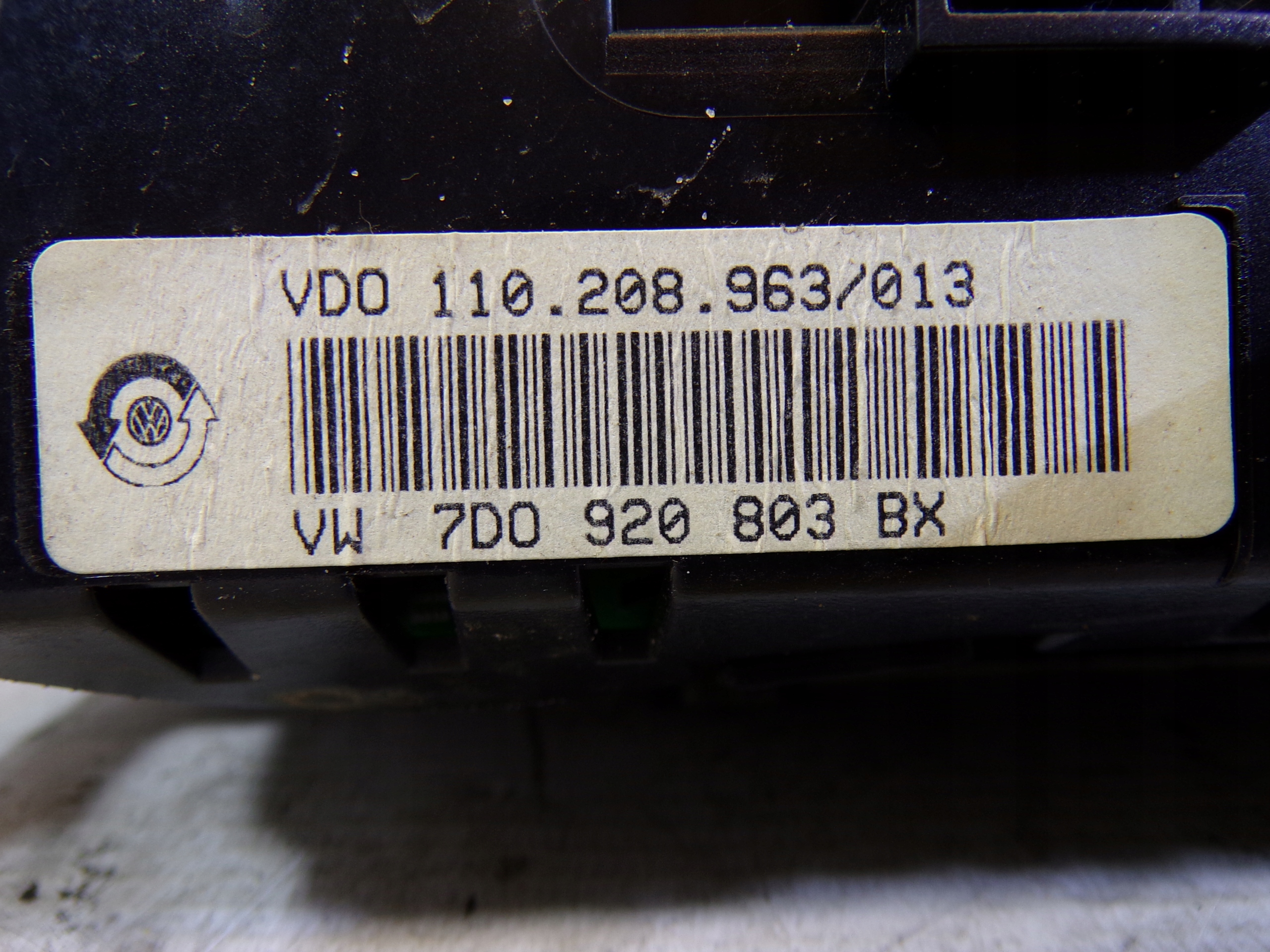 dials dials VOLKSWAGEN TRANSPORTER T4 CARAVELLE 7D0920803BX