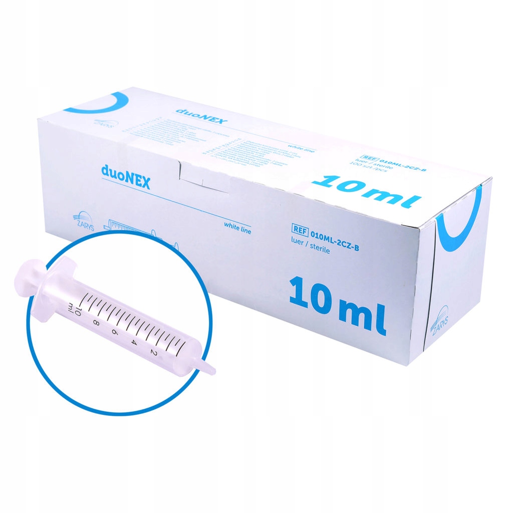 

Strzykawki Duonex 2-częściowe 10 ml 100 sztuk