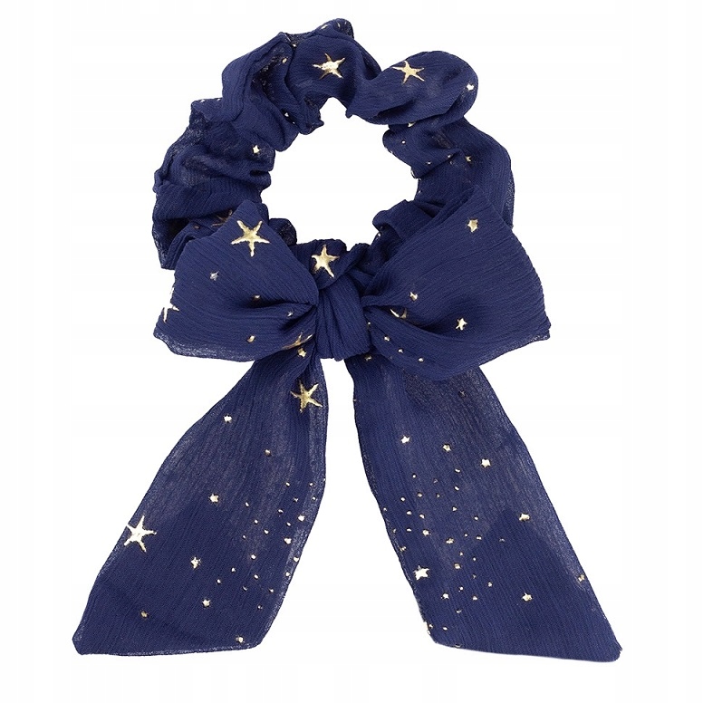 

Gumka Do Włosów Scrunchie Gwiazdy Kokarda Granat