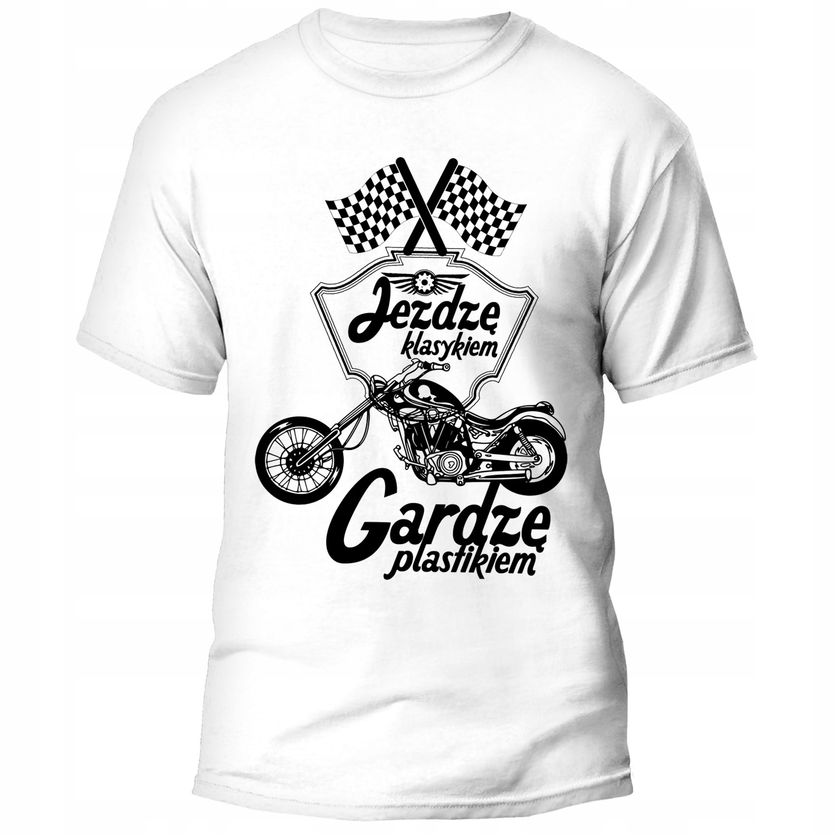 

Męska Koszulka Motocyklowa Gardzę Plastikiem