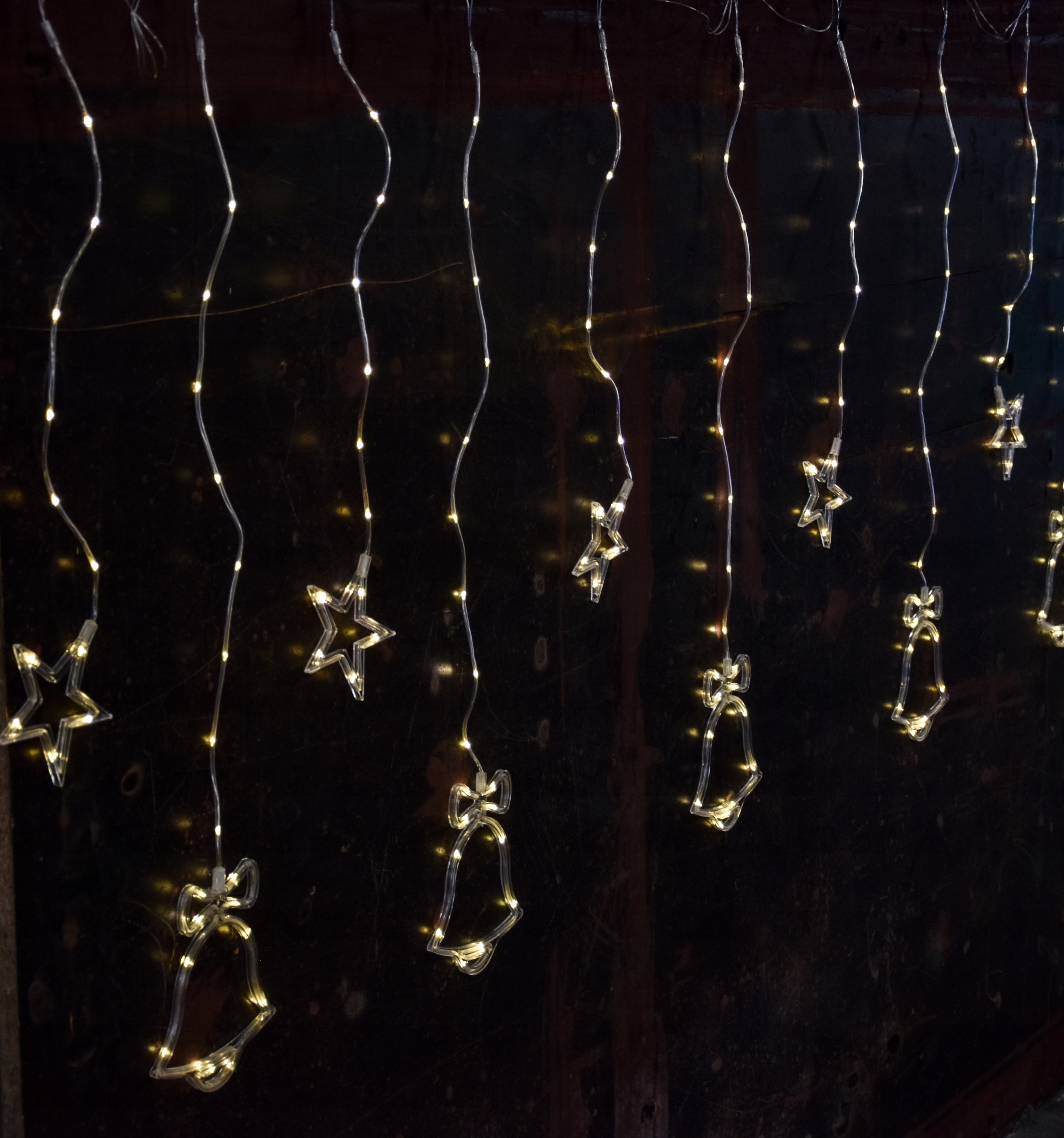 Girlanda Záclona 160 Zvonek Hvězdička Bílá Teplá