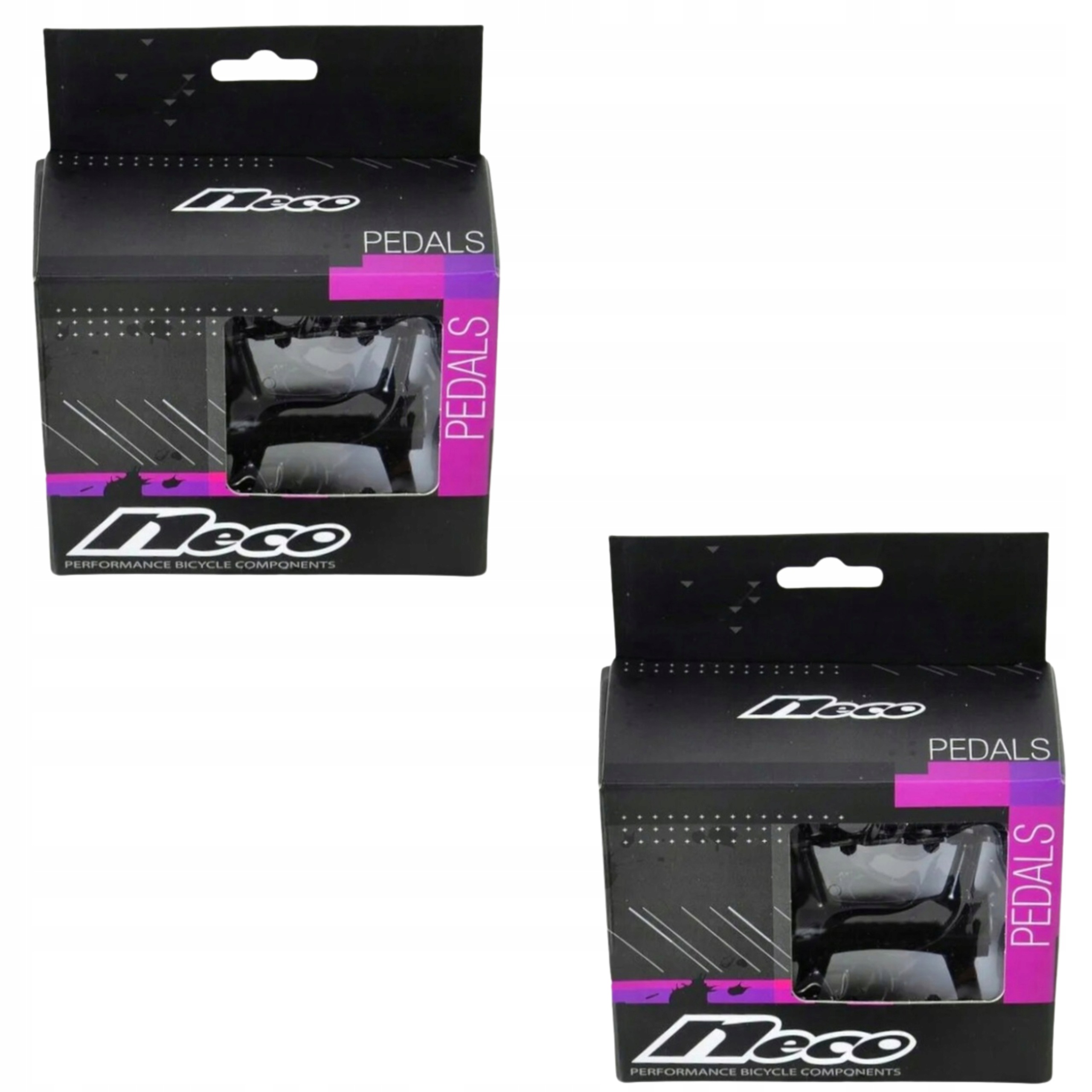 Pedały rowerowe Neco aluminiowe czarne pedała Mtb trekking 9/16'' odblaski