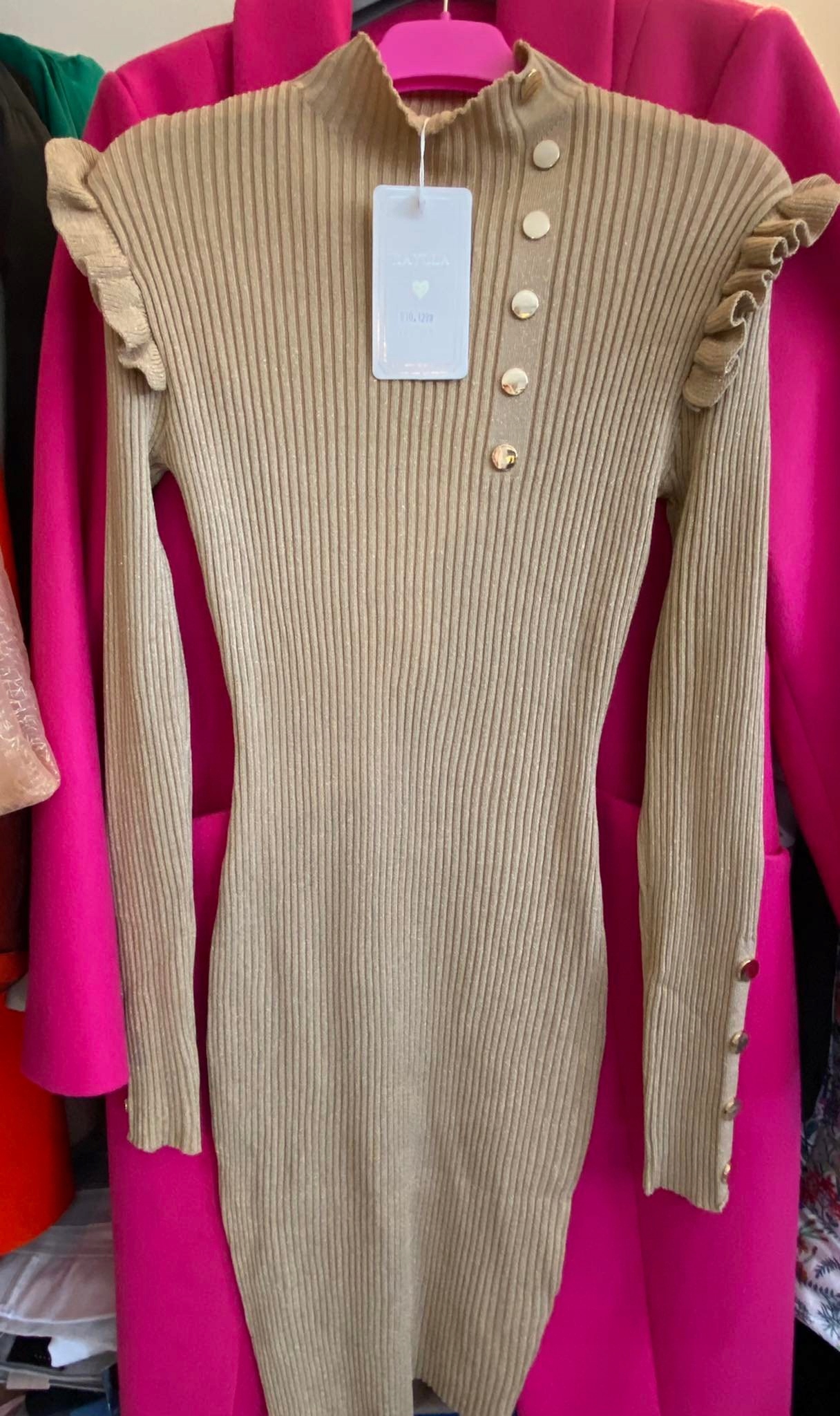 Šaty Béžová barva vel Univerzální