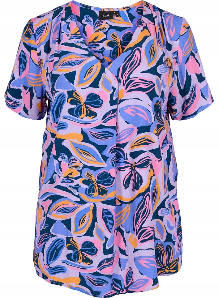 ZIZZI WZORZYSTA BLUZKA WISKOZA 015A 54 Rozmiar 54