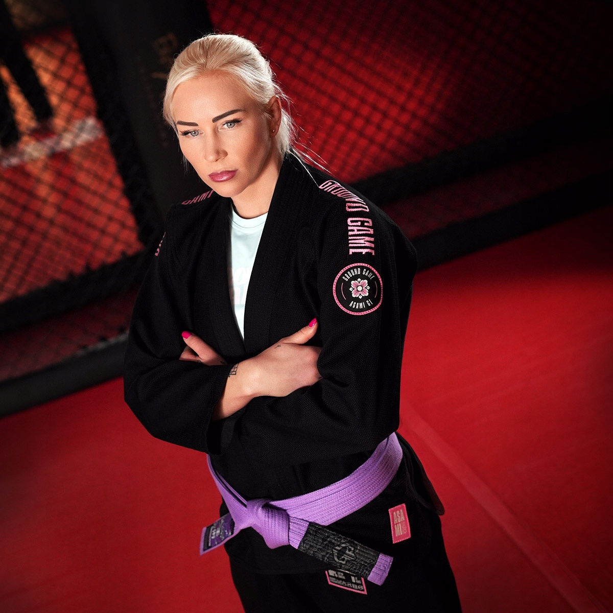 Dámské kimono gi pro Bjj Asami (Černé) F2 160 cm Ground Game