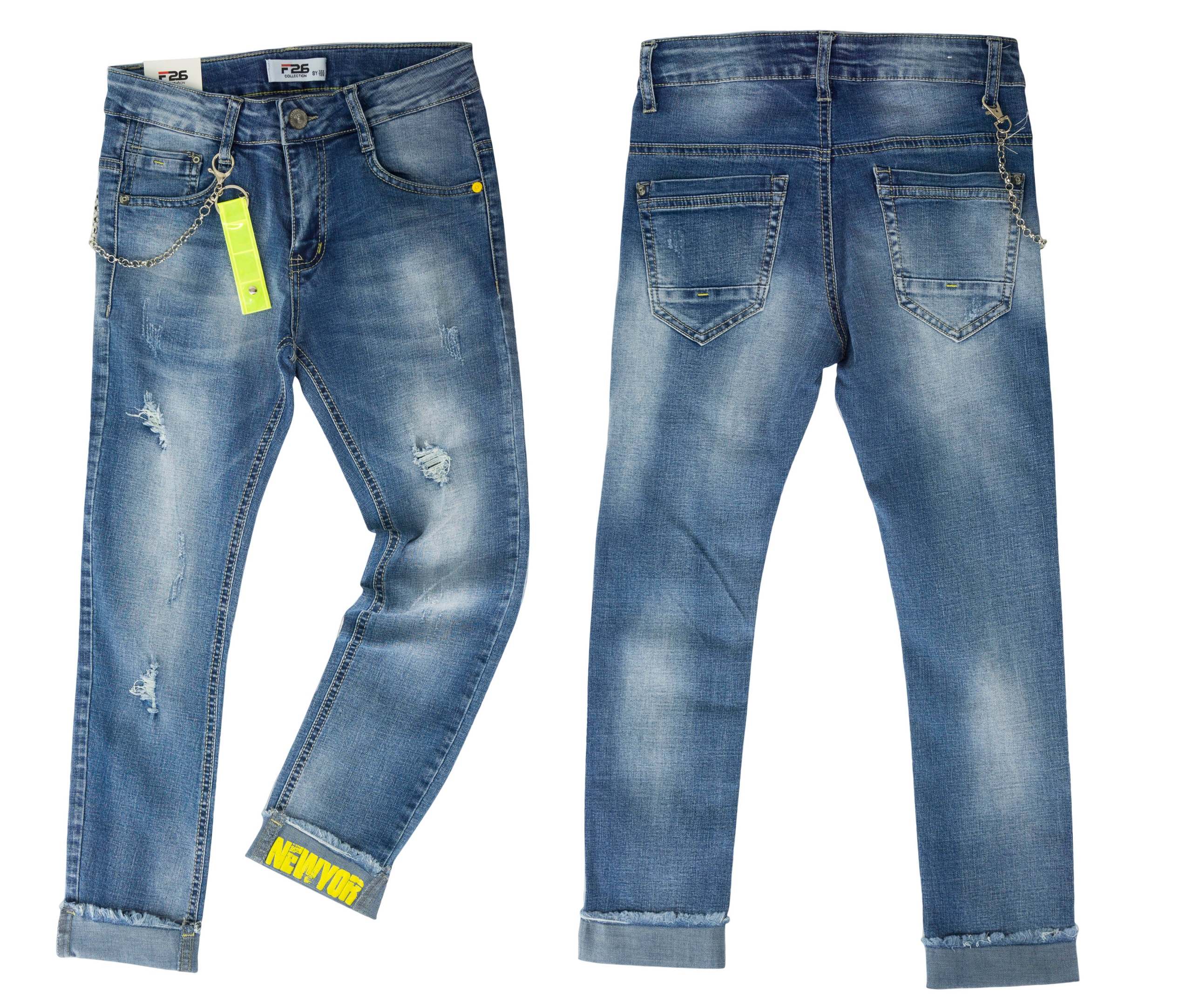 

704A Spodnie jeans elastyczne guzik roz 158