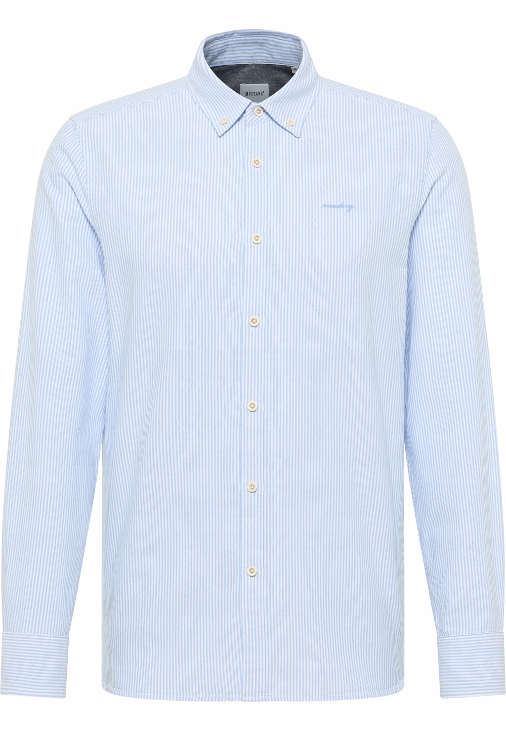 Mustang bílá pánská pruhovaná košile s dlouhým rukávem casual XL