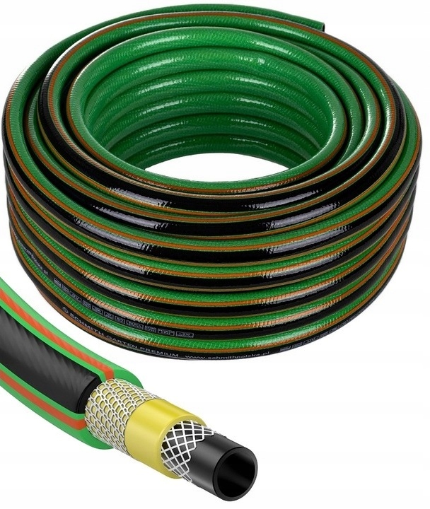 Wąż Ogrodowy 1/2" 50m 5 Warstw Nieskręcający Do 30 Bar Premium Schmith
