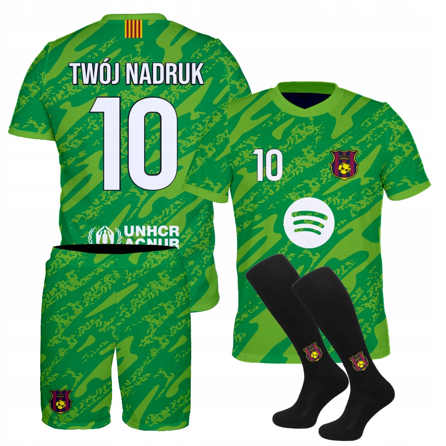 Fotbalový teplákovka Barcelona Zelená štulpny Vlastní Potisk velikost 146