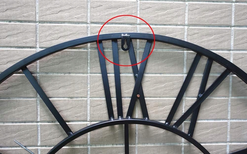 Outpicker Duży zegar ścienny, 40 cm, cichy, nietykający, metalowy Szerokość całkowita 40 cm