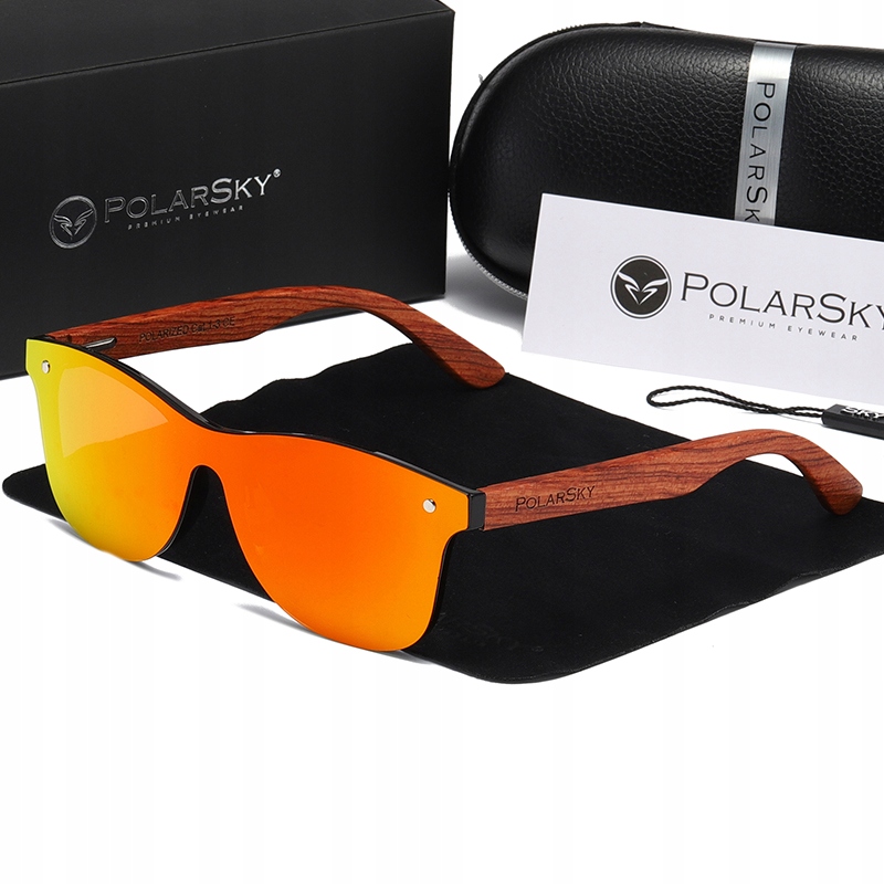 Brýle S Polarizací UV400 dřevěné Polarsky