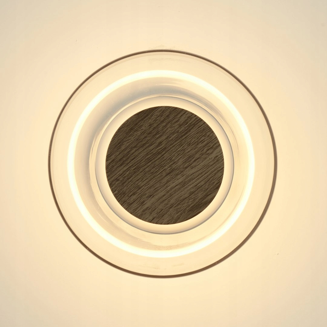 Skandinávská elegantní nástěnná lampa Donut 18 cm dřevo ořech do chodby Led