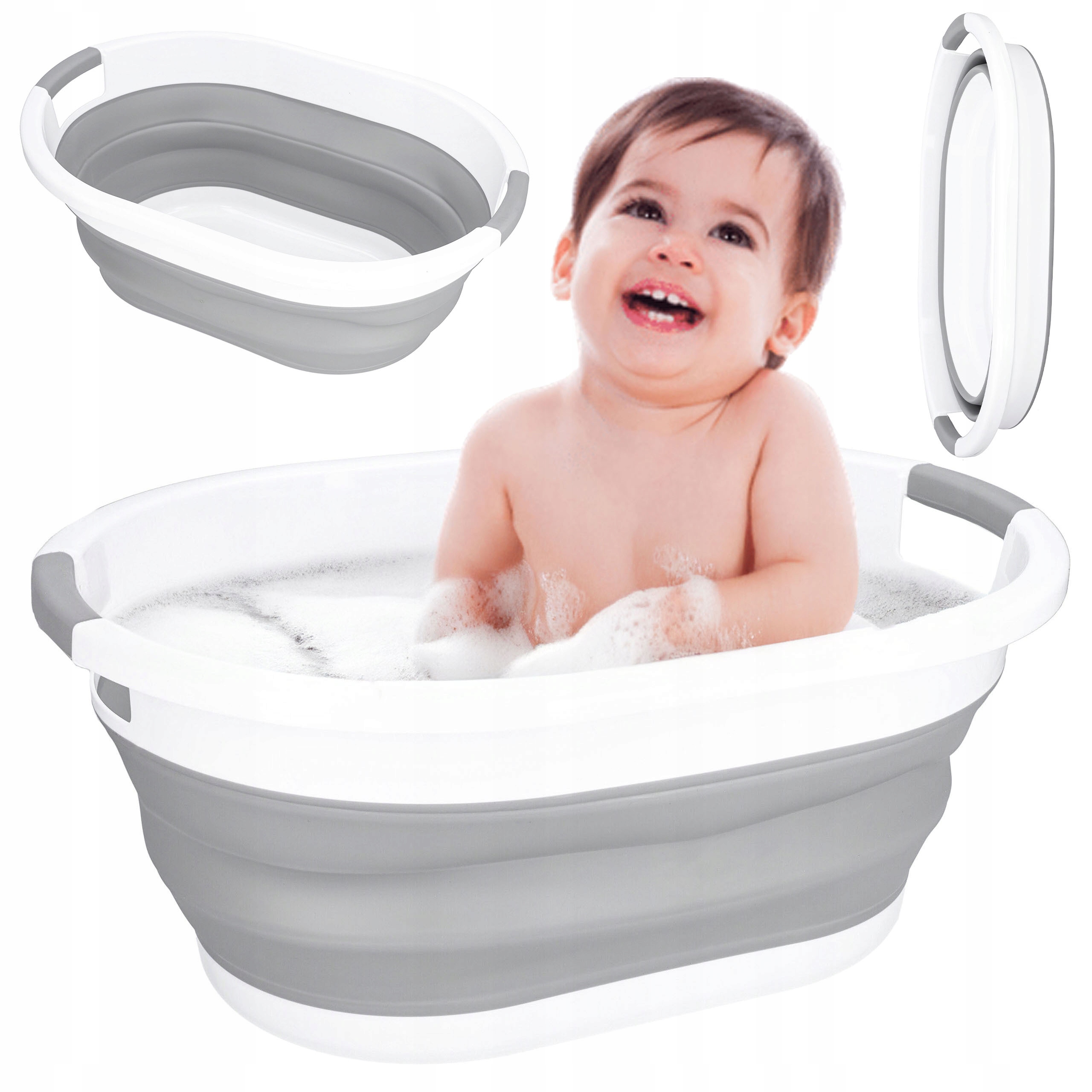 KOSZ NA PRANIE SKŁADANY MISKA SKŁADANA WANIENKA SILIKOWNOWA TURYSTYCZNY XL Pojemność 25 l